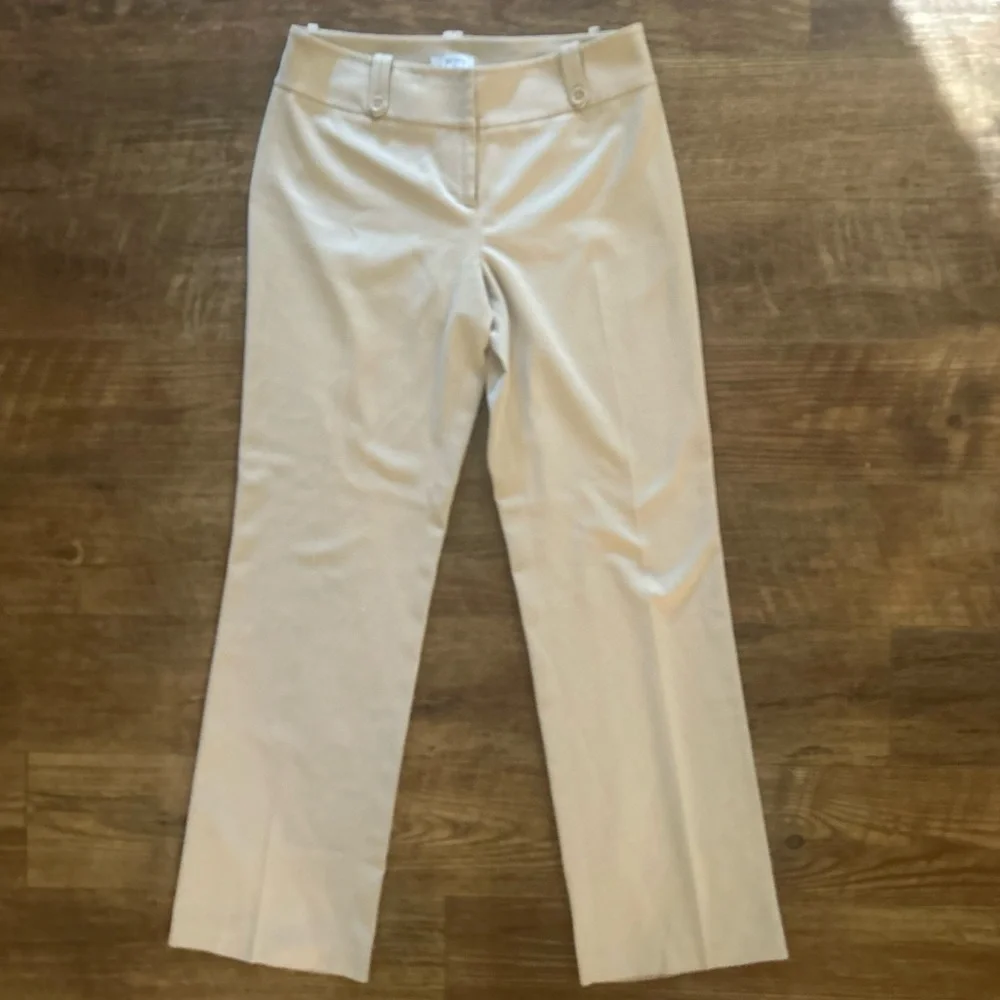 Women’s Ann Taylor LOFT khaki rayon spandex stretch dress pants size 4 wide leg - Picture 5 of 7